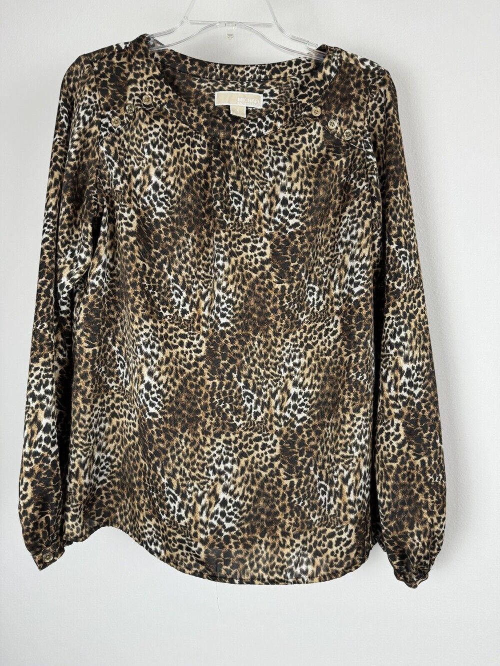 Michael Kors Animal Print Blouse Top Women’s 6 Career Elegant Feminine